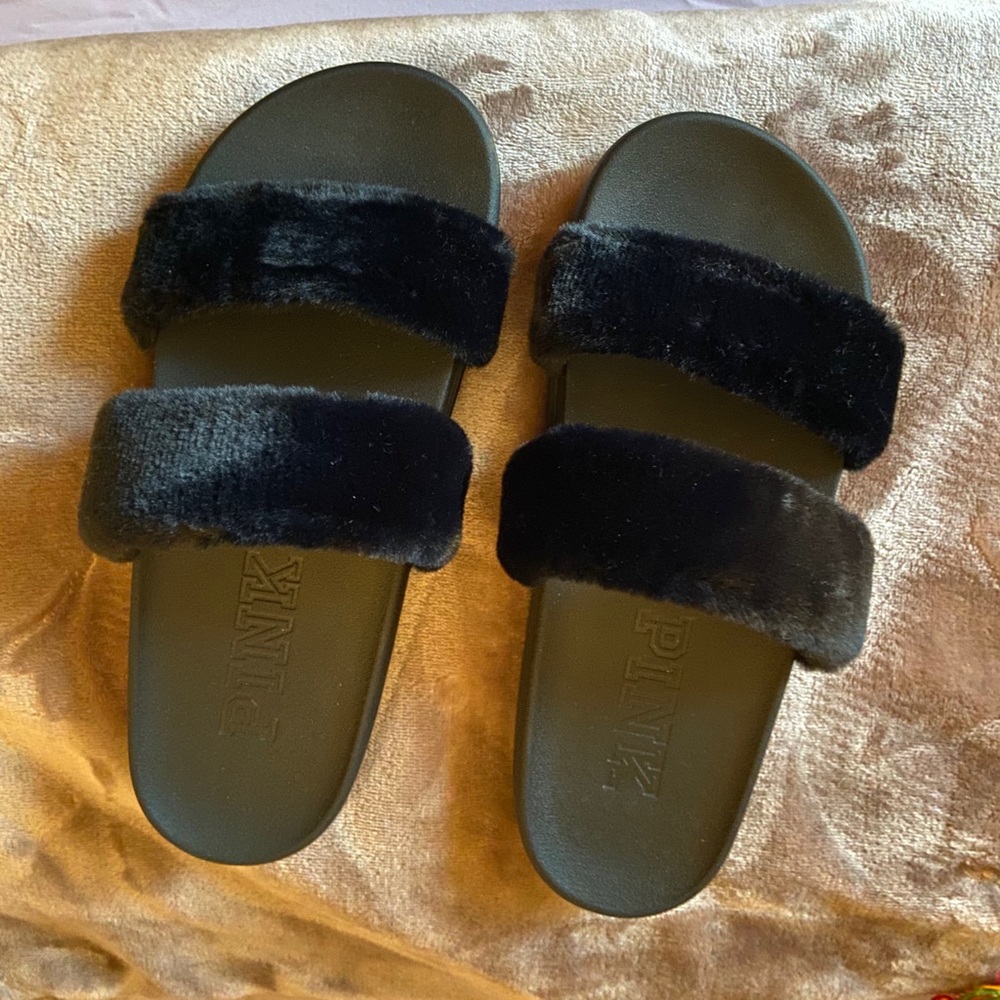 Black Victoria’s Secret Pink slides Size M